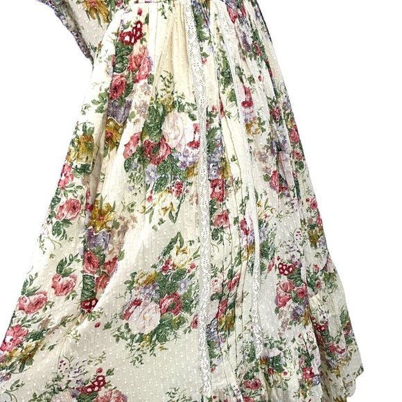 NWT LoveShackFancy Exley Dress Shining Gemstone Size 2 Floral Short Sleeve - Picture 12 of 16